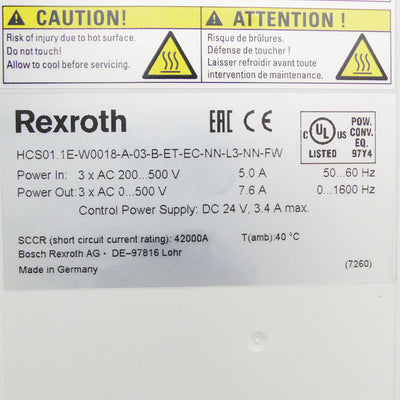 REXROTH HCS01.1E-W0018-A-03-B-ET-EC-NN-L3-NN-FW