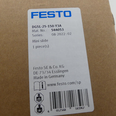 FESTO DGSL-25-150-Y3A + MZEC 3.7 PS-K0.6-TSSL