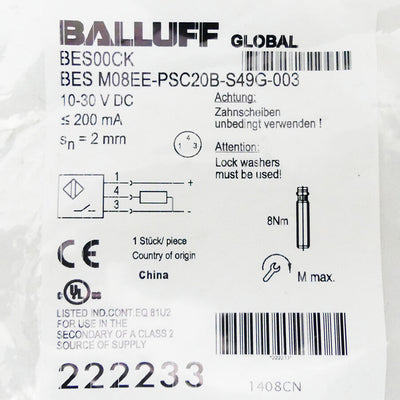 BALLUFF BES M08EE-PSC20B-S49G-003