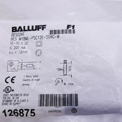 BALLUFF BES M18ML-PSC12E-S04G-W