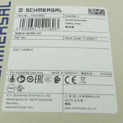 SCHMERSAL SRB-E-301-CC 103016932