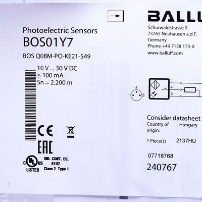 BALLUFF BOS Q08M-PO-KE21-S49