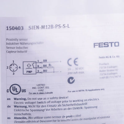 Festo SIEN-M12B-PS-S-L