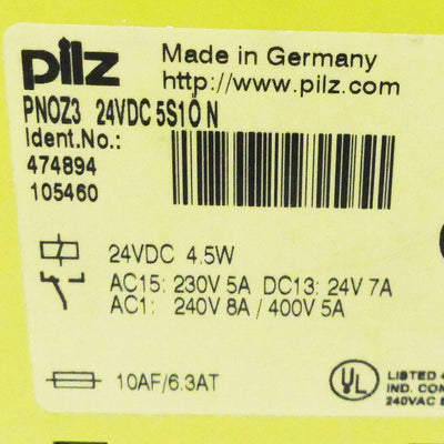 PILZ PNOZ 3 24V DC 5S1O