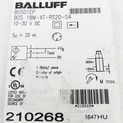 BALLUFF BOS 18M-XT-RS20-S4