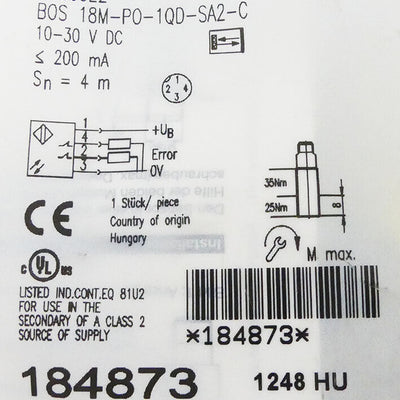 BALLUFF BOS18M-PO-1QD-SA2-C