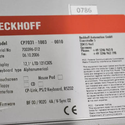 BECKHOFF CP7031-1003-0010